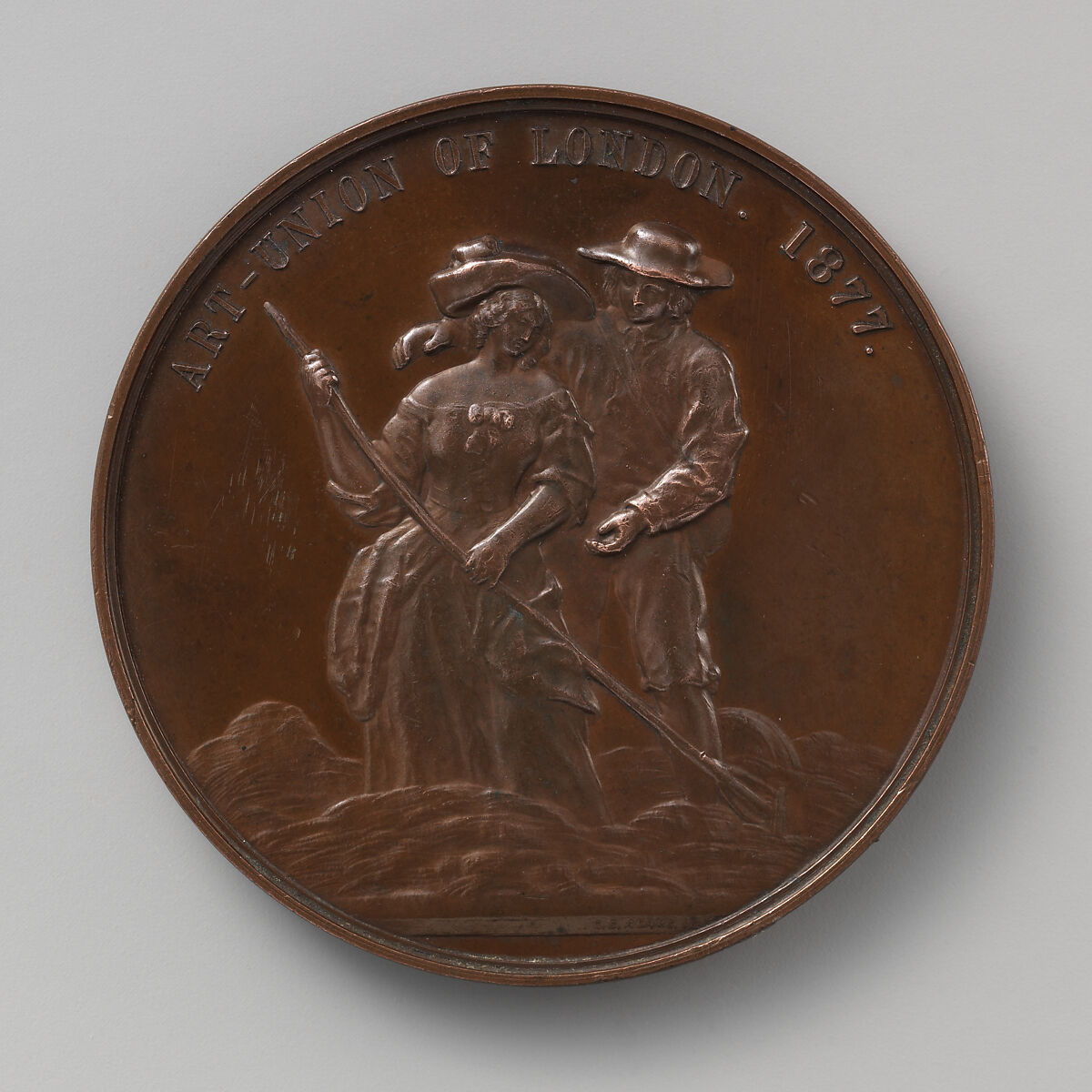 Art-Union medal of William Mulready, Medalist: George Gammon Adams (British, Staines 1821–1898 Chiswick), Bronze, British