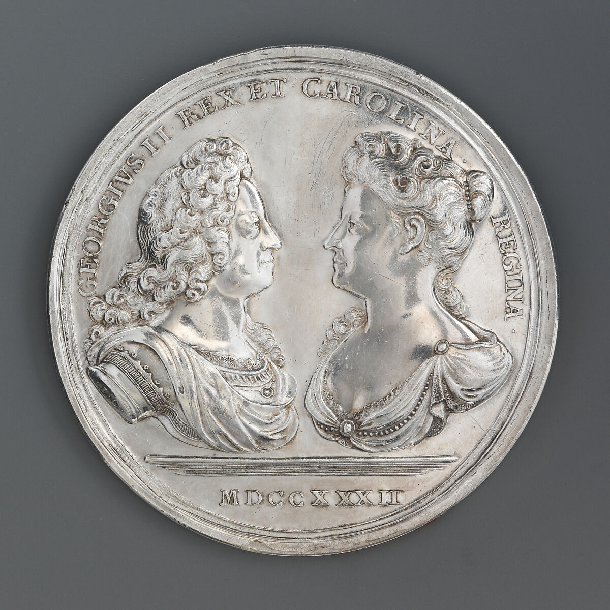 Medal of George II and his Family, Medalist: John Croker (British, 1670–1741), Silver, British 