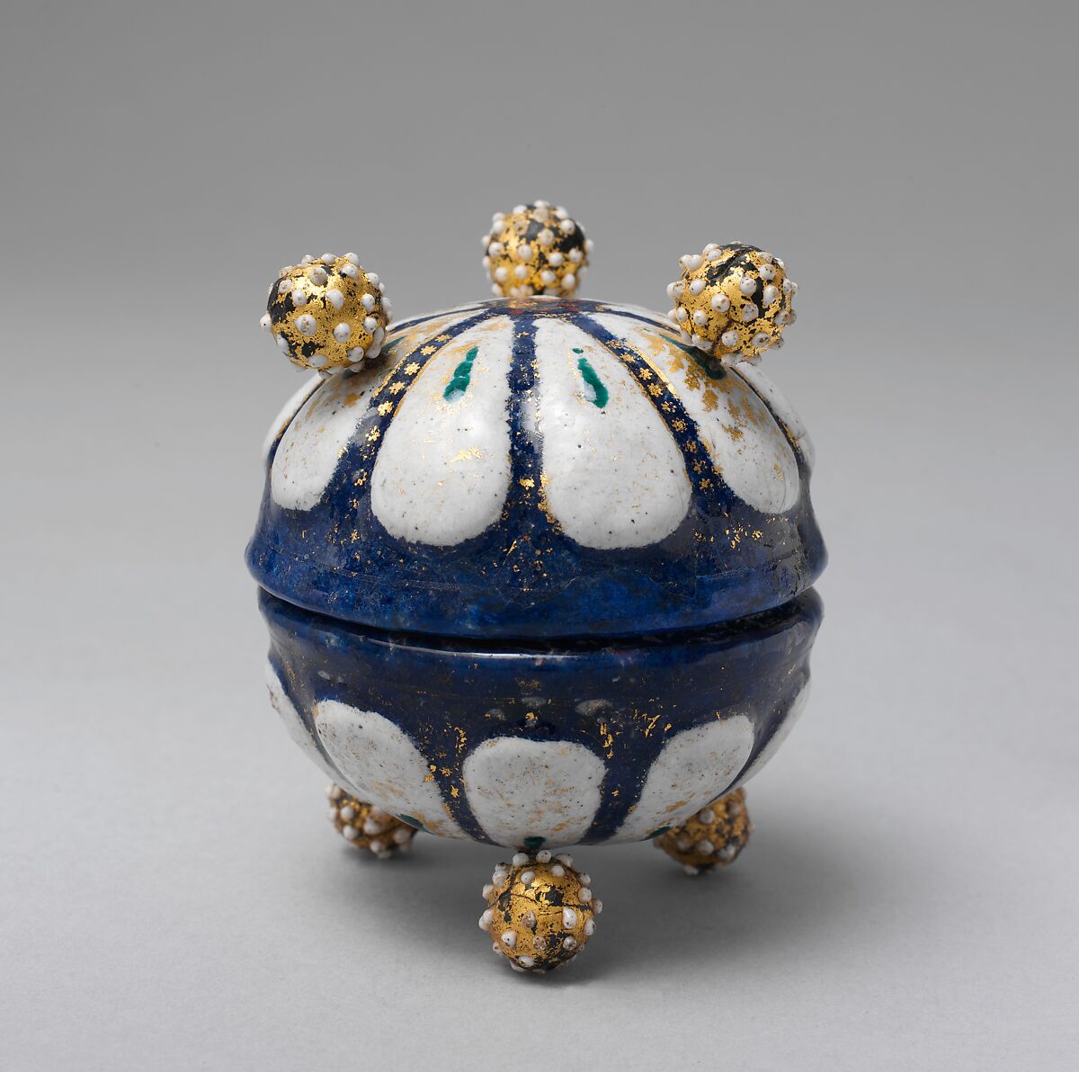 Toilet box, Painted enamel on copper, partly gilt, glass, Italian, Venice 