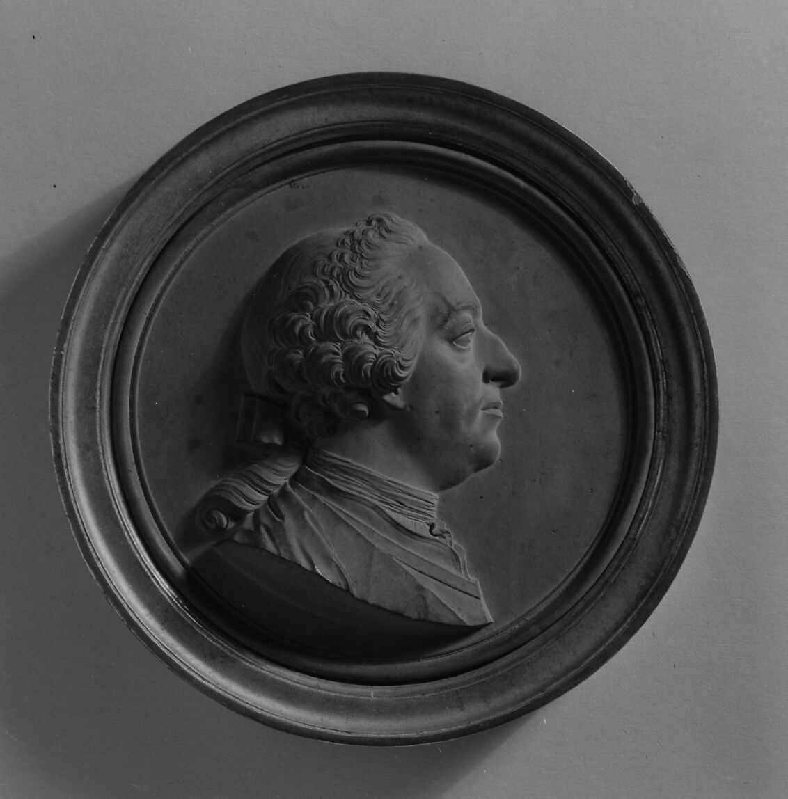 Louis XV, Jean-Baptiste Nini (Italian, Urbino 1717–1786 Chaumont-sur-Loire), Medallion: cast terracotta (terre de Chaumont); frame: gilt wood, French, Chaumont-sur-Loire 
