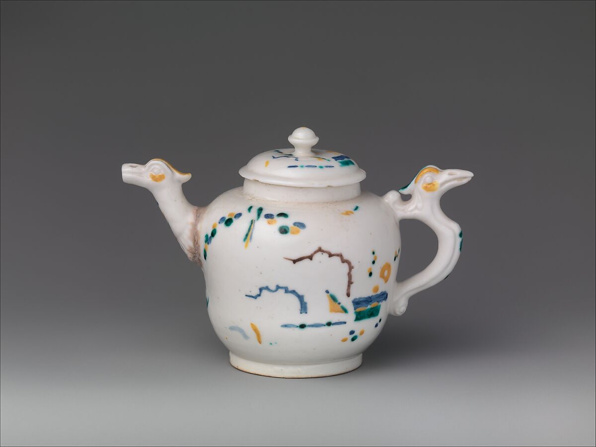 Teapot, Saint-Cloud factory (French, mid-1690s–1766), Soft-paste porcelain, French, Saint-Cloud 