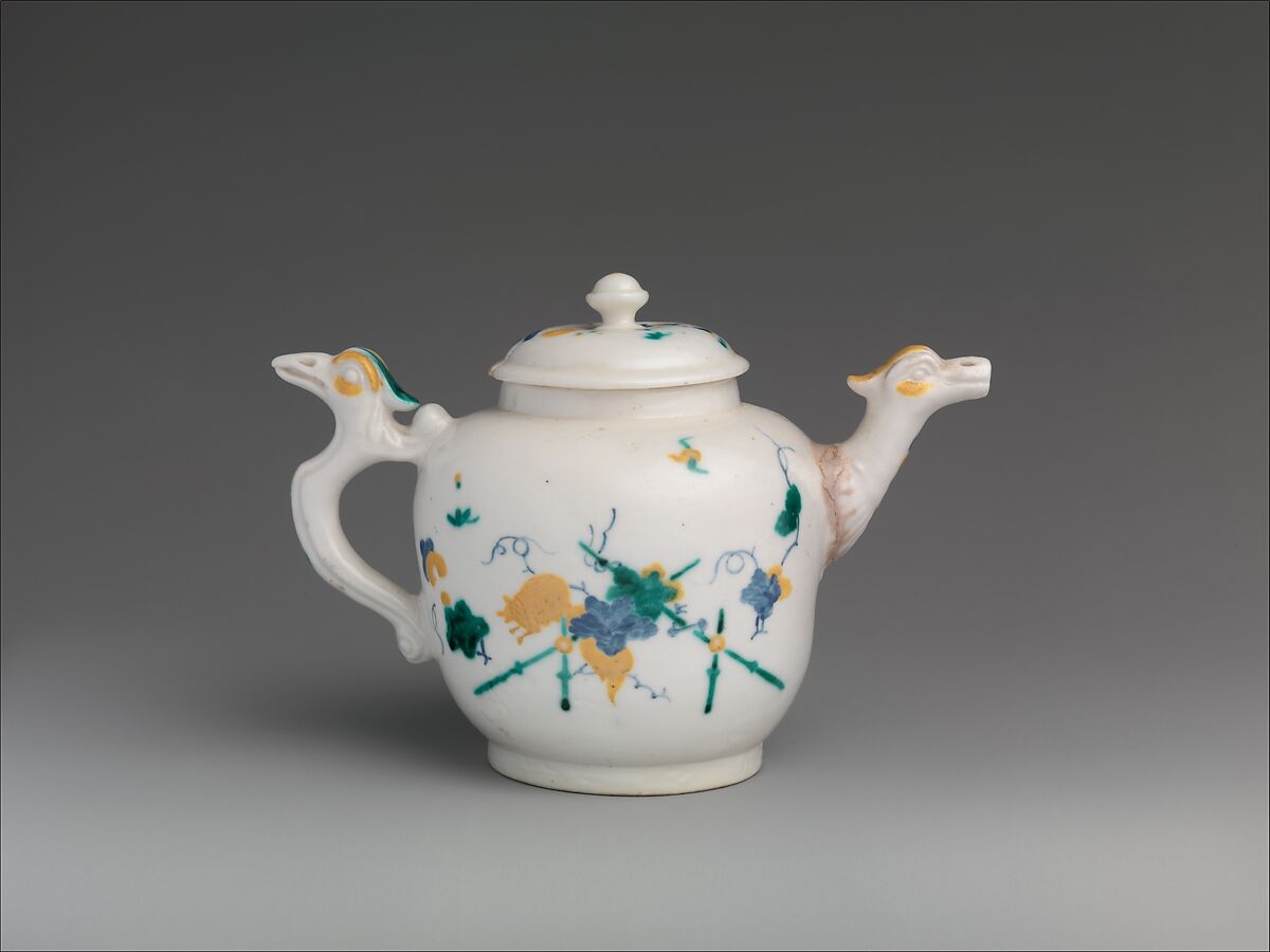 Teapot, Saint-Cloud factory (French, mid-1690s–1766), Soft-paste porcelain, French, Saint-Cloud
