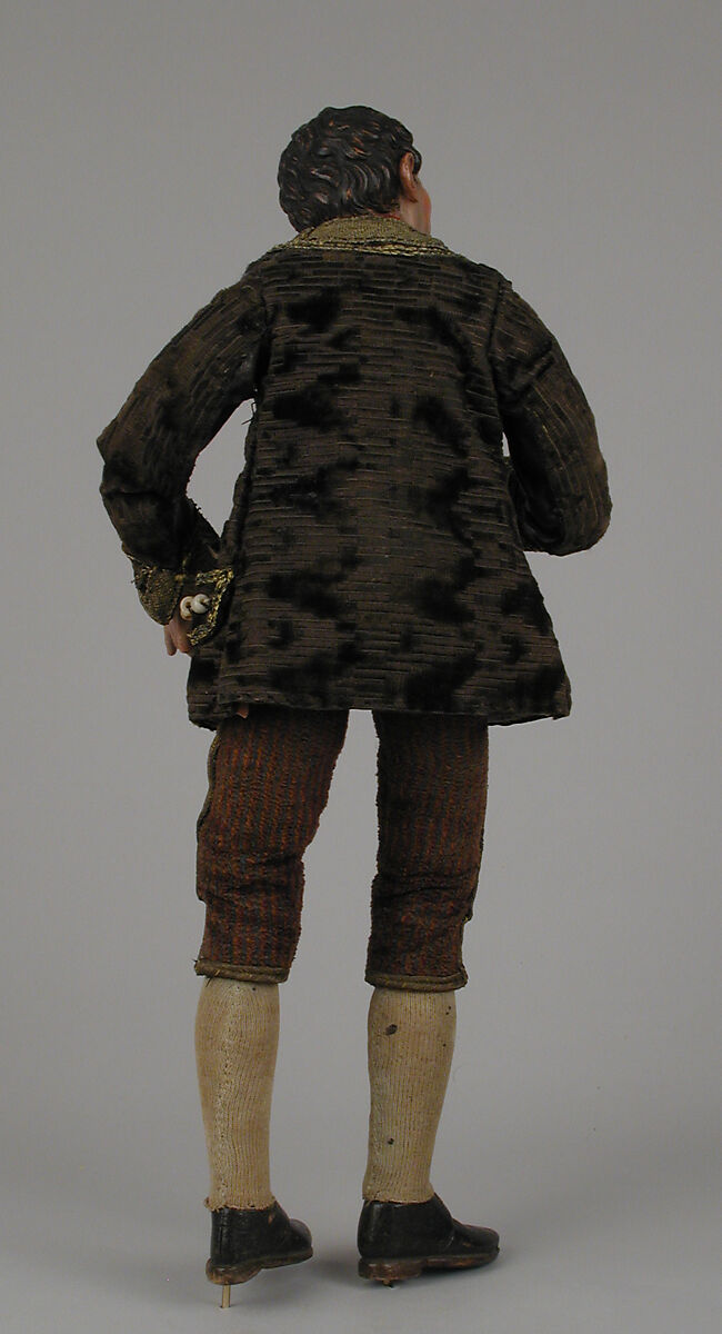 Man, Polychromed wood and terracotta; various fabrics, Italian, Naples