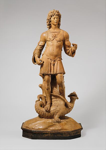 The Archangel Michael, Master of the David and Saint John Statuettes, Terracotta, Italian, Florence 