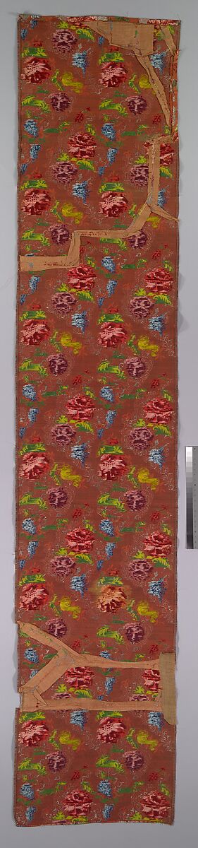 Panel, Silk and metal thread, French, Alsace