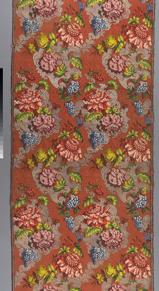 Panel, Silk and metal thread, French, Alsace