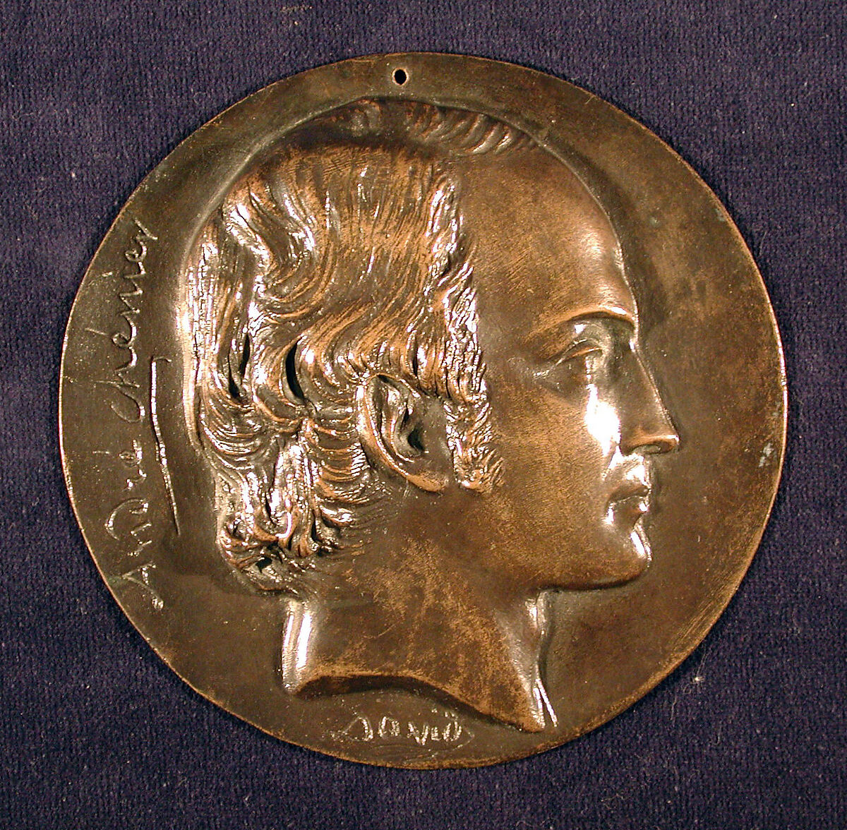 André Chénier, Poet (1762–1794), Medalist: Pierre Jean David d&#39;Angers (French, Angers 1788–1856 Paris), Bronze, French 