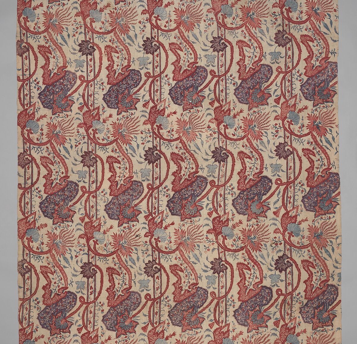 Length of cotton "chintz", Cotton, painted resist and mordant, dyed, Indian, Coromandel Coast, for export market