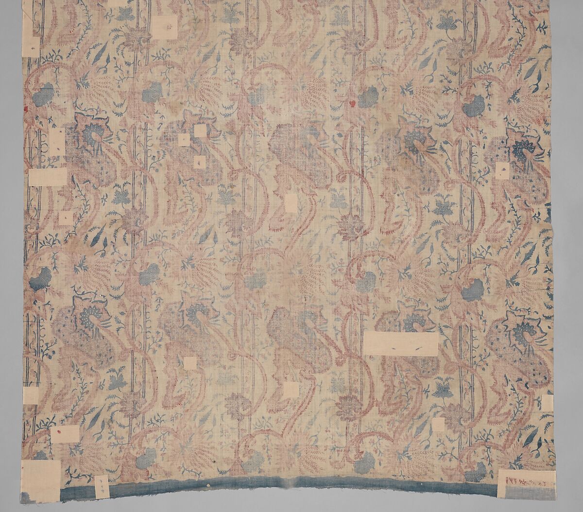 Length of cotton "chintz", Cotton, painted resist and mordant, dyed, Indian, Coromandel Coast, for export market