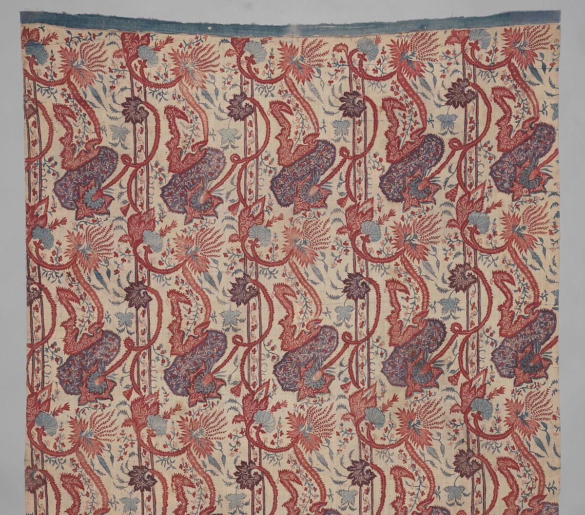 Length of cotton "chintz", Cotton, painted resist and mordant, dyed, Indian, Coromandel Coast, for export market