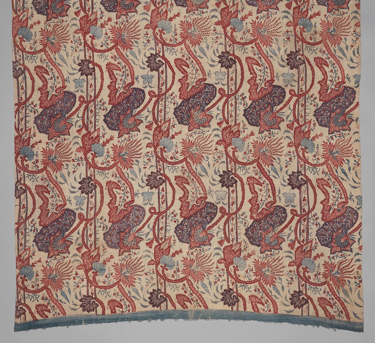 Length of cotton "chintz", Cotton, painted resist and mordant, dyed, Indian, Coromandel Coast, for export market