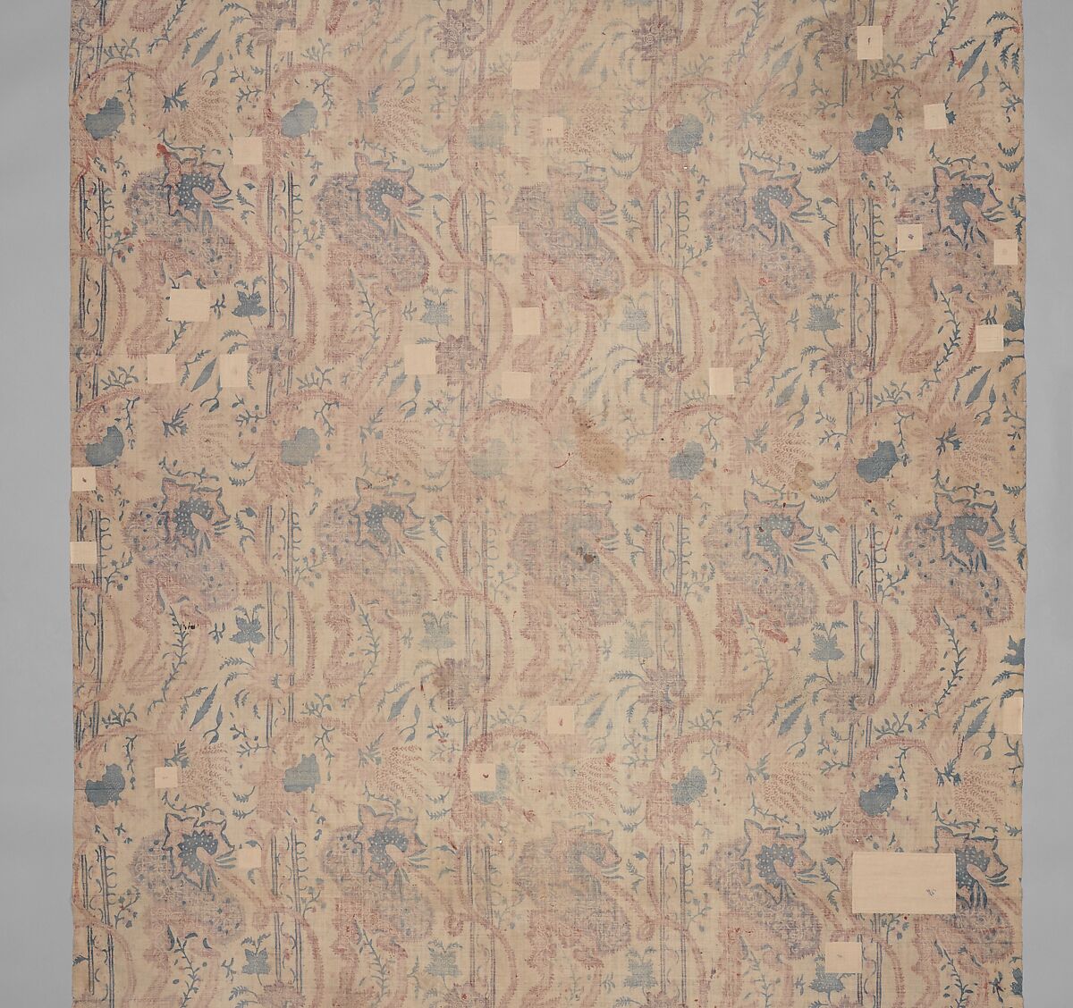 Length of cotton "chintz", Cotton, painted resist and mordant, dyed, Indian, Coromandel Coast, for export market