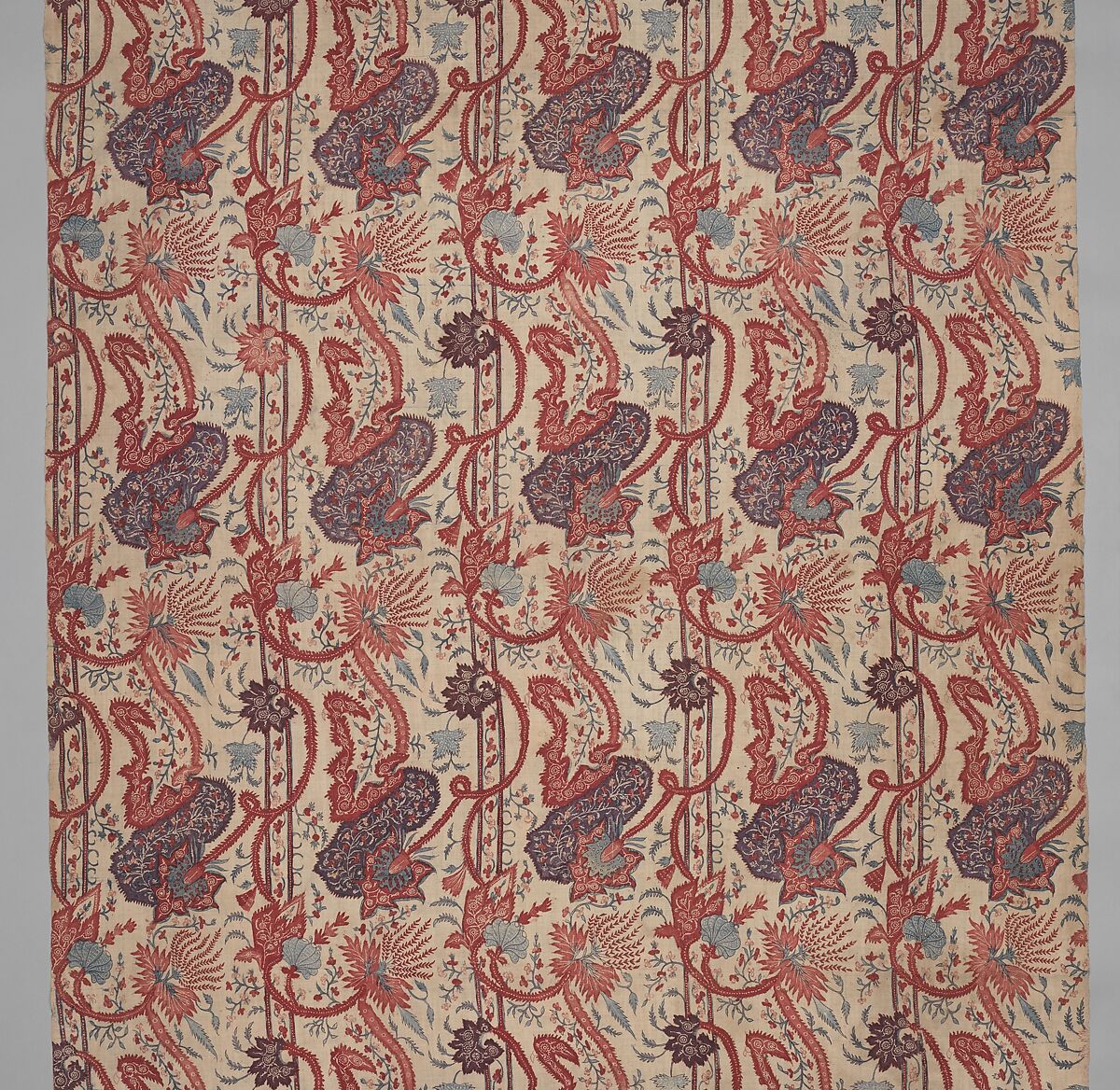 Length of cotton "chintz", Cotton, painted resist and mordant, dyed, Indian, Coromandel Coast, for export market