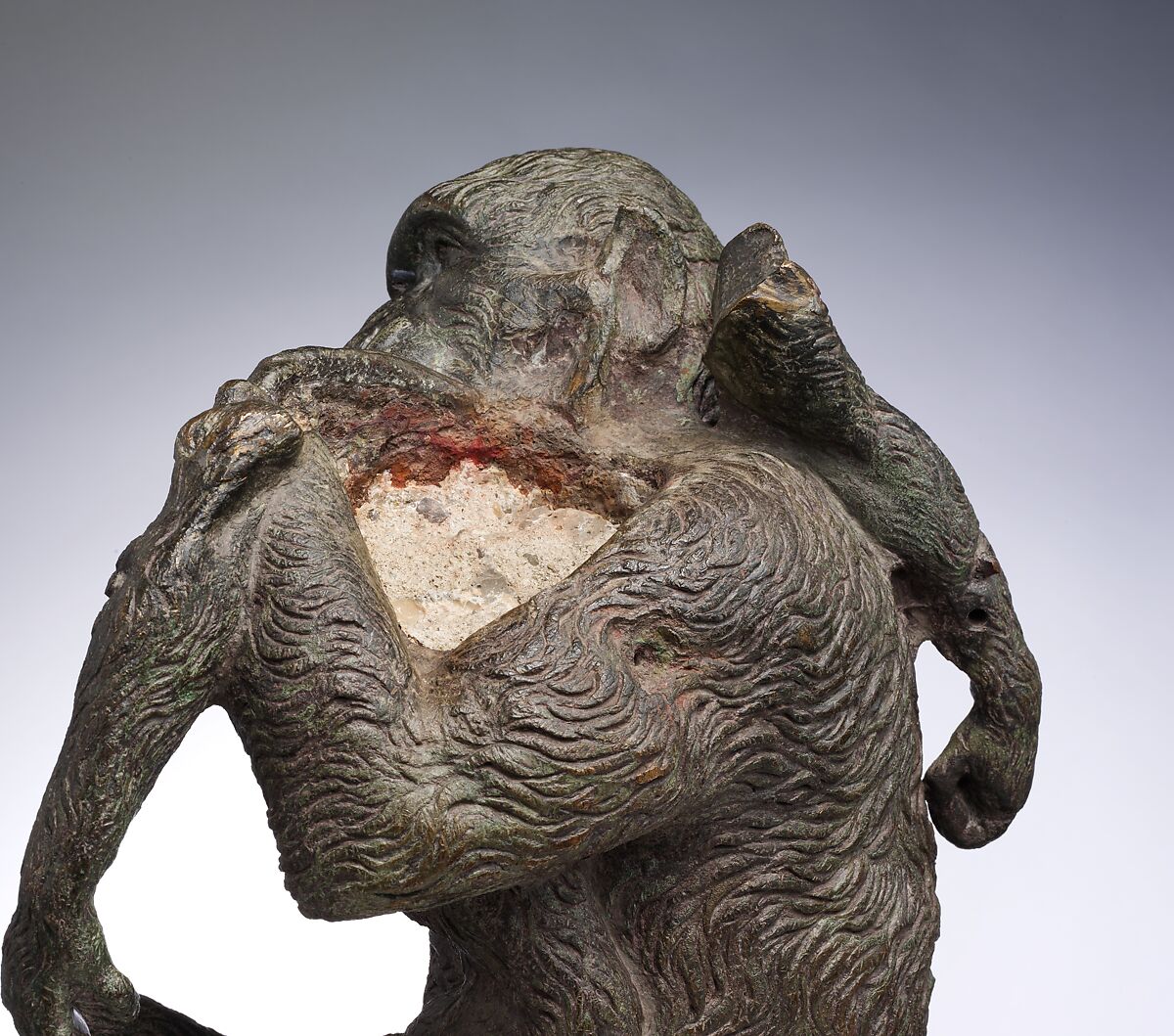 Mother ape, Camillo Mariani (Italian, 1567–1611), Bronze, Italian, Urbino