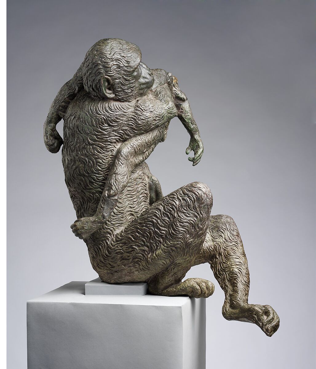 Mother ape, Camillo Mariani (Italian, 1567–1611), Bronze, Italian, Urbino