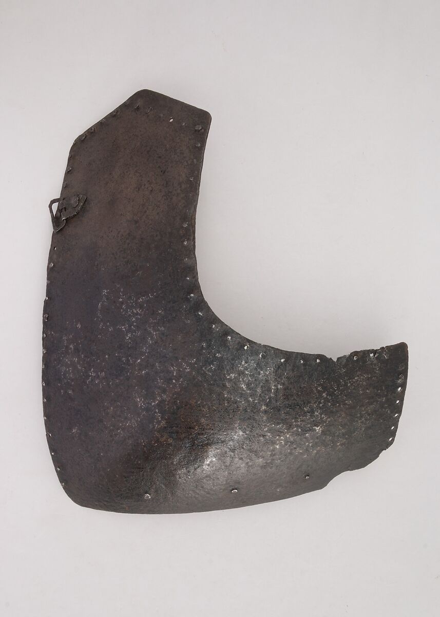 Left Breastplate from a Brigandine, Steel, brass, textile, Italian 