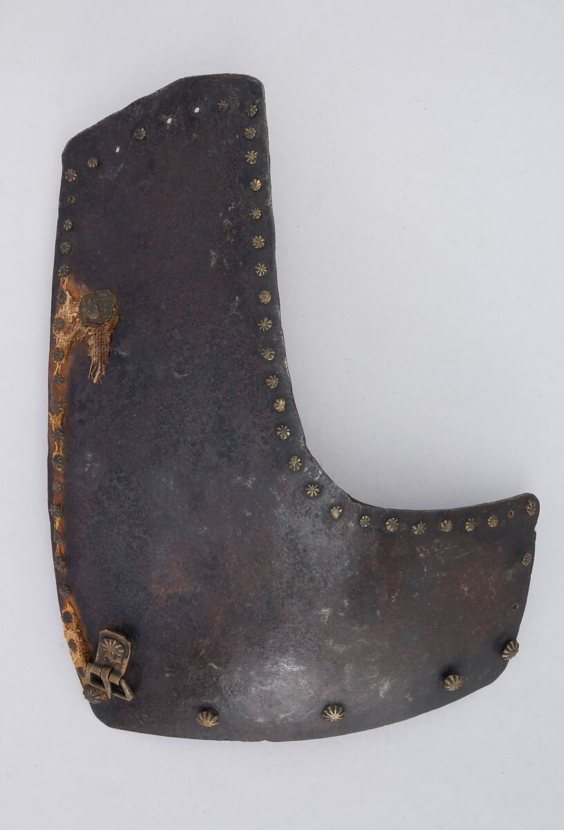 Left Breastplate from a Brigandine, Steel, brass, textile (linen), Italian 