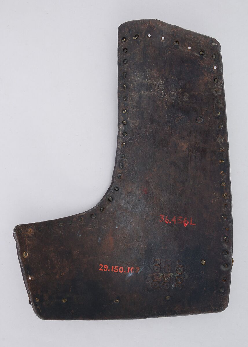 Left Breastplate from a Brigandine, Steel, brass, textile (linen), Italian