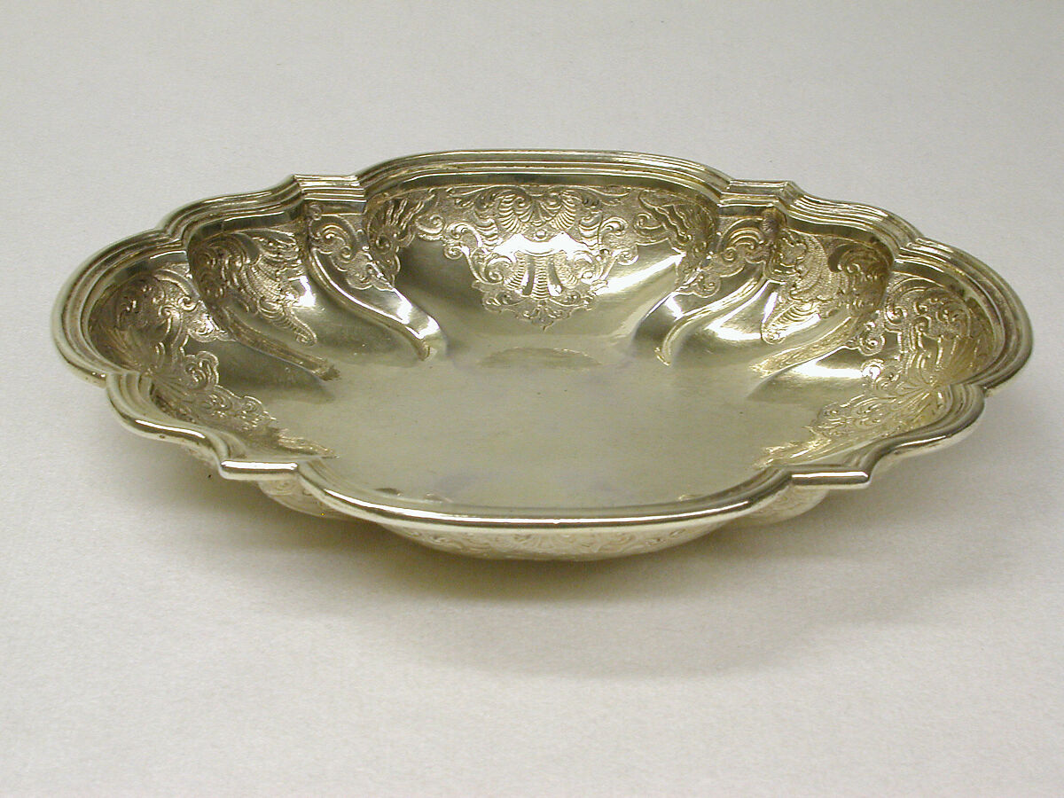 Basin, Johann Conrad Lotter (German, active 1738–79), Silver gilt, German, Augsburg 