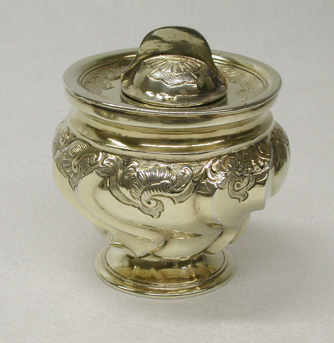 Inkwell, Abraham Drentwett IV (1711–1785, master 1741), Silver gilt, German, Augsburg 