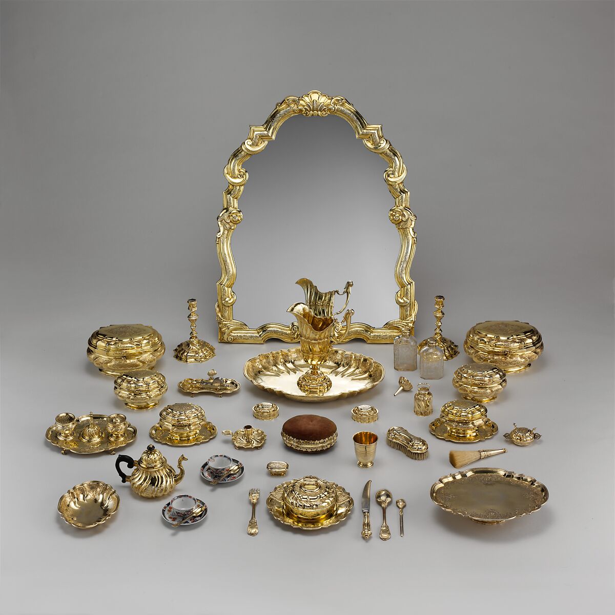 Mirror frame, Johann Valentin Gevers (German, ca. 1662–1732), Silver gilt, German, Augsburg 