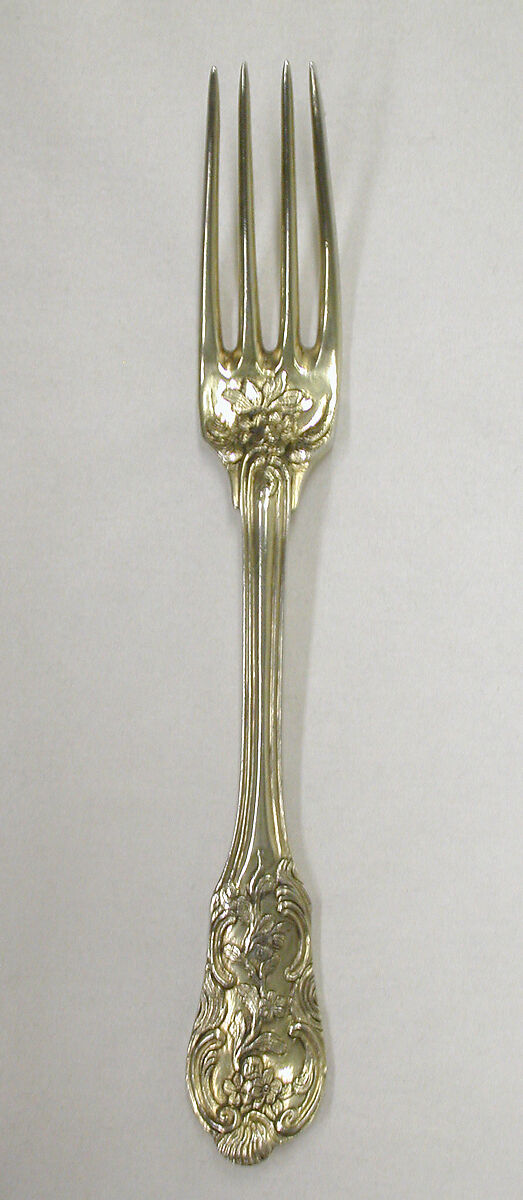 Fork, Johann Beckert V (German, active 1749–77), Silver gilt, German, Augsburg 