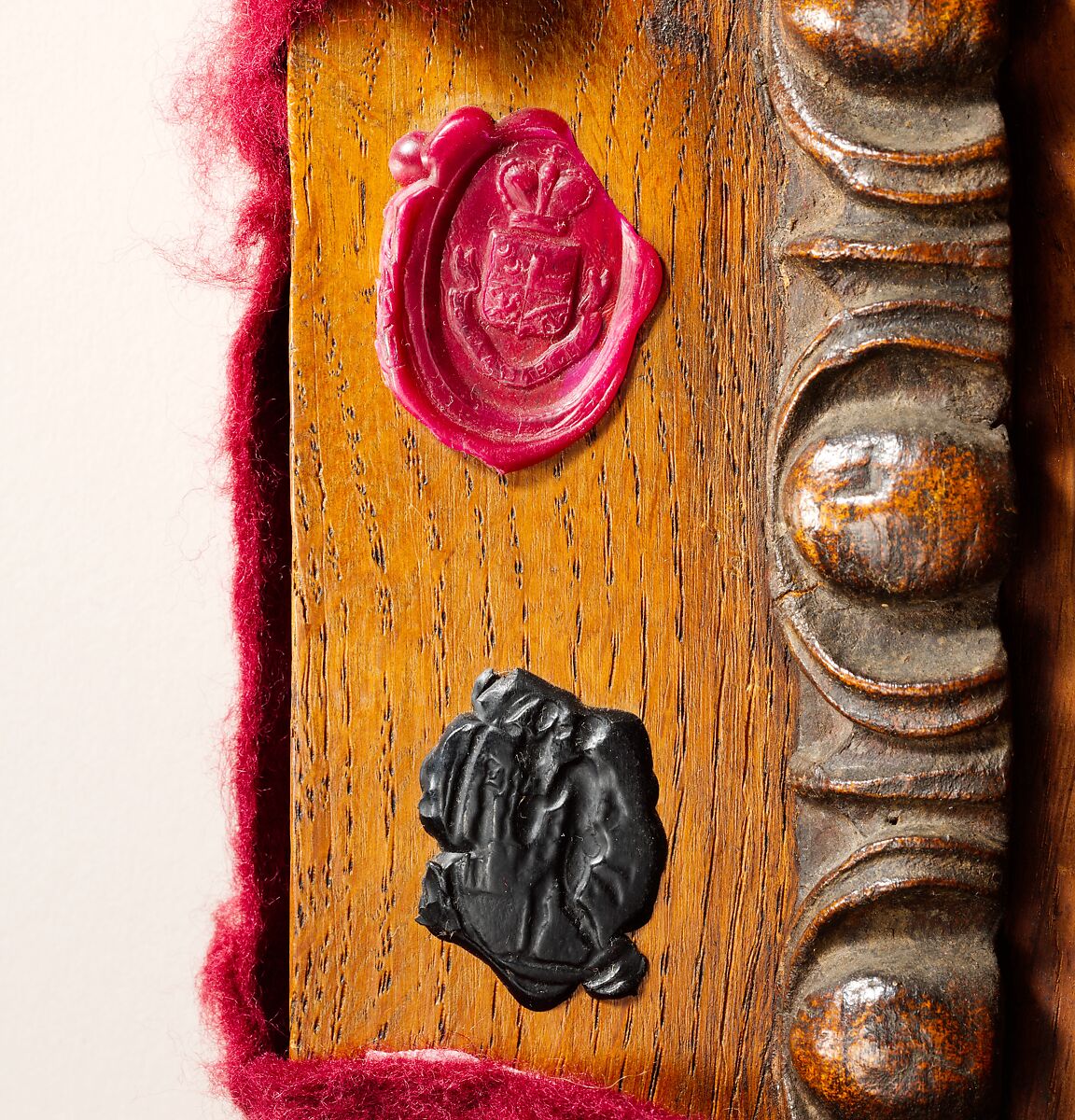 Allegory of Music, Leather, blind stamped, embossed, molded and incised; on later wooden mount, Northern French