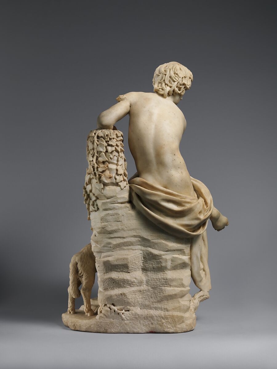 The Youthful Saint John the Baptist, Domenico Pieratti (Italian, Florence 1600–1656 Rome), Marble, Italian, Florence