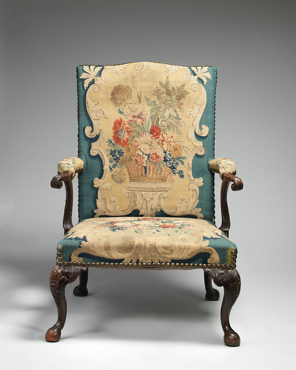Armchair, Mahogany and tapestry, British