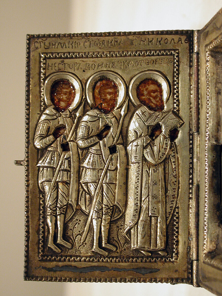 Diptych, Master BP, Silver frame (oklad), partially gilded, Ukranian