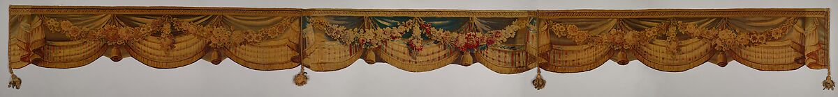 Valence for a bed (Lit à la duchesse en impériale), Tapestry made at Beauvais, Silk and wool (20-25 warps per inch, 8-11 per centimeter), French, Beauvais 