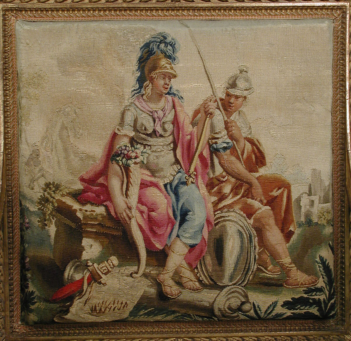 Armchair, Tapestry upholstery by Beauvais, Carved and gilded wood; wool, silk, French, Beauvais