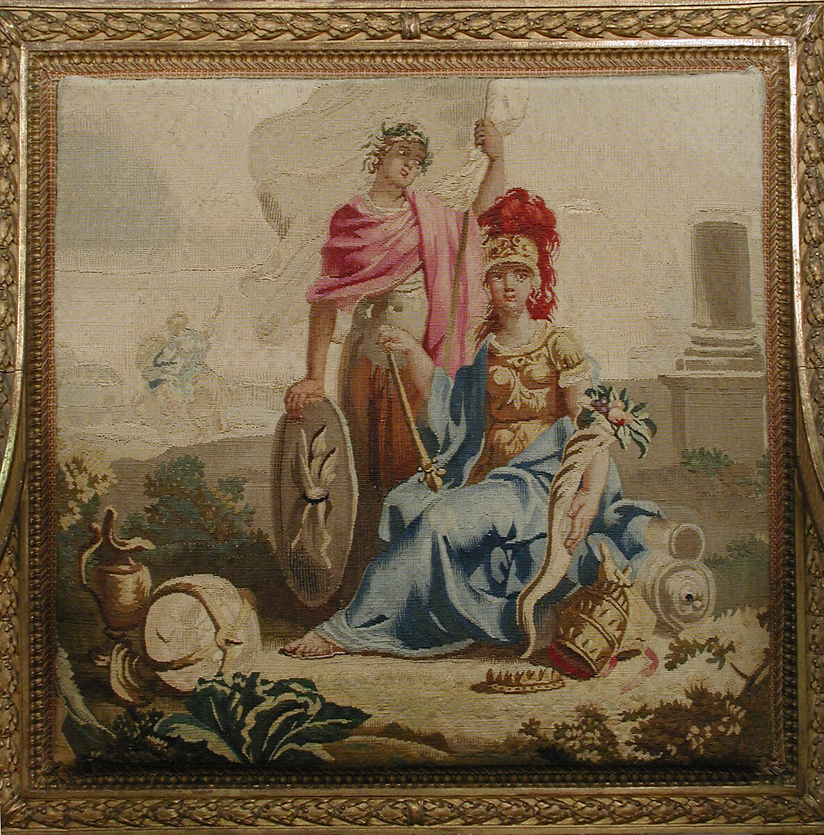 Armchair, Tapestry upholstery by Beauvais, Carved and gilded wood; wool, silk, French, Beauvais