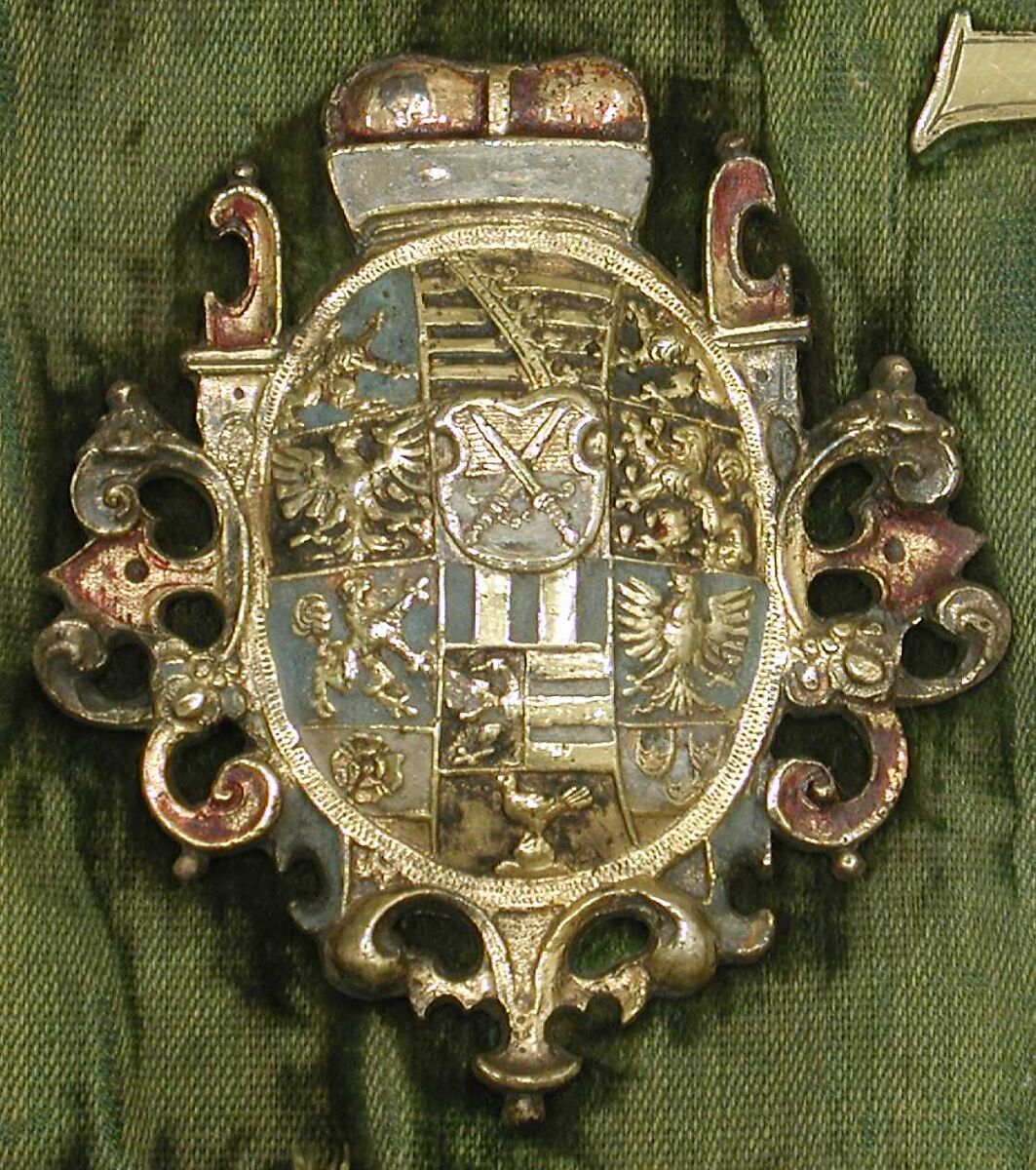 Collar for a Hunting Dog, Silk, leather, silver, bronze, gold, pigments, German, Saxony