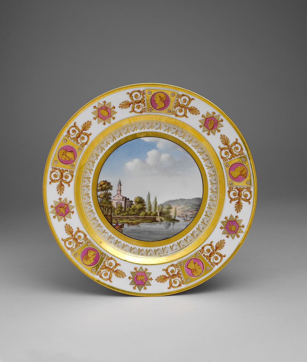 Lac de Lugano (from the Service des vues Suisses), Sèvres Manufactory (French, 1740–present), Hard-paste porcelain, French, Sèvres 