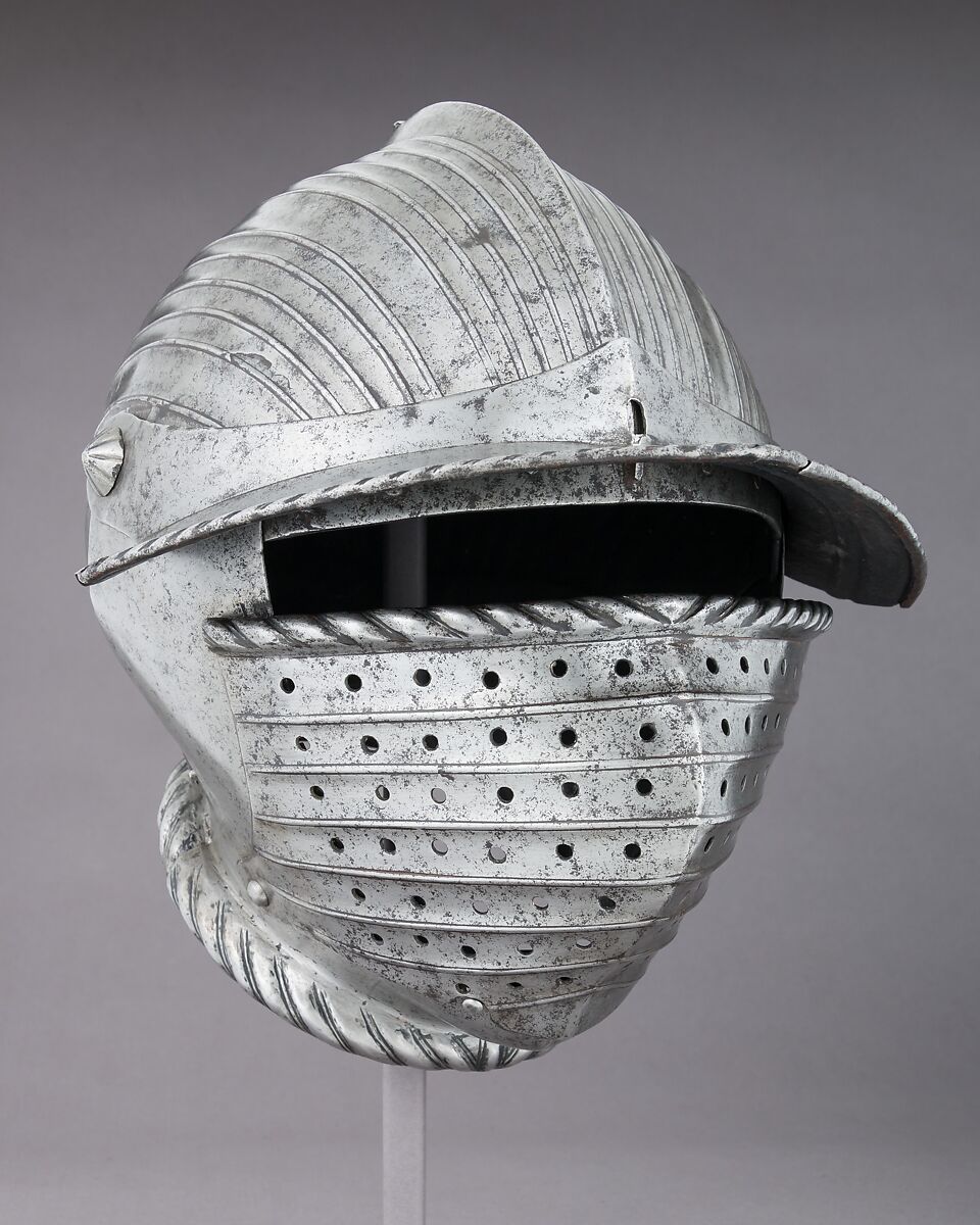 Three-Quarter Armor, Pauldrons and vambraces attributed to Kolman Helmschmid (German, Augsburg 1471–1532), Steel, leather, German, Augsburg