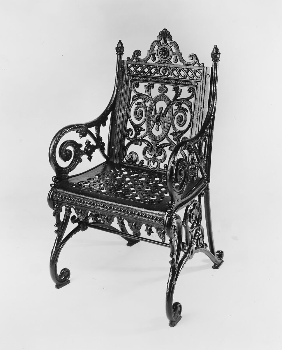 Armchair, North American Iron Works (ca. 1877–ca. 1897), Cast iron, American 