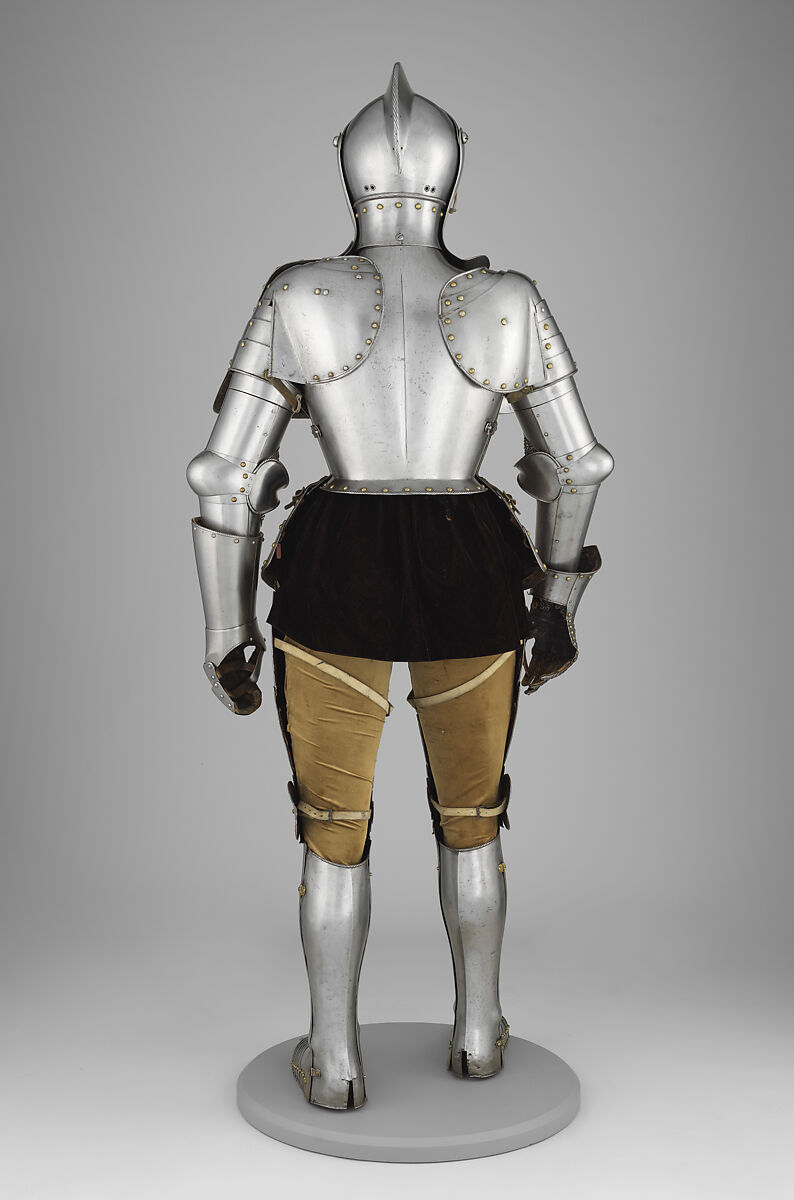 Armor for the Tilt, Attributed to Anton Peffenhauser (German, Augsburg, 1525–1603), Steel, brass, leather, German, Augsburg
