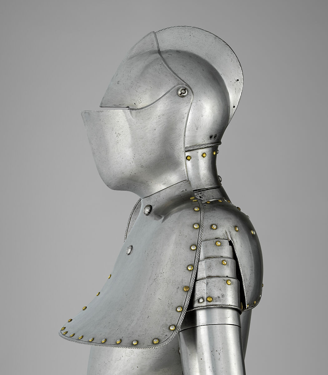 Armor for the Tilt, Attributed to Anton Peffenhauser (German, Augsburg, 1525–1603), Steel, brass, leather, German, Augsburg