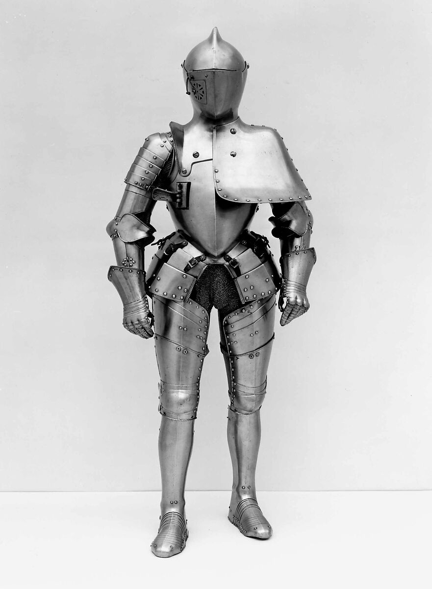 Armor for the Tilt, Attributed to Anton Peffenhauser (German, Augsburg, 1525–1603), Steel, brass, leather, German, Augsburg 