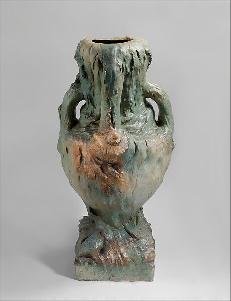 Monumental vase, Georges Hoentschel (French, Paris 1855–1915 Paris), Glazed stoneware, French, Saint-Amand-en-Puisaye