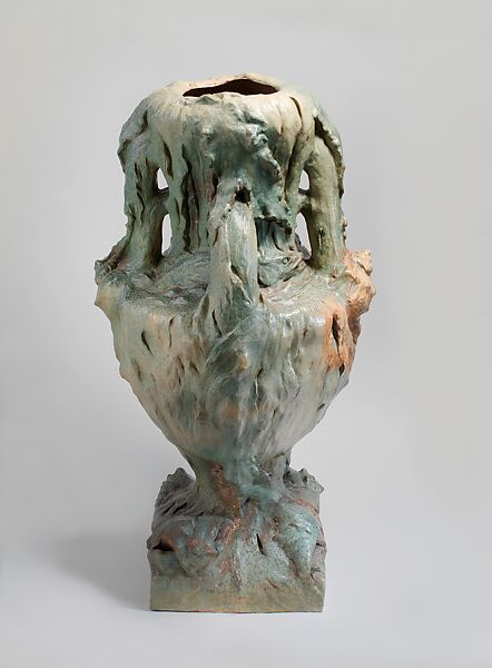 Monumental vase, Georges Hoentschel (French, Paris 1855–1915 Paris), Glazed stoneware, French, Saint-Amand-en-Puisaye 