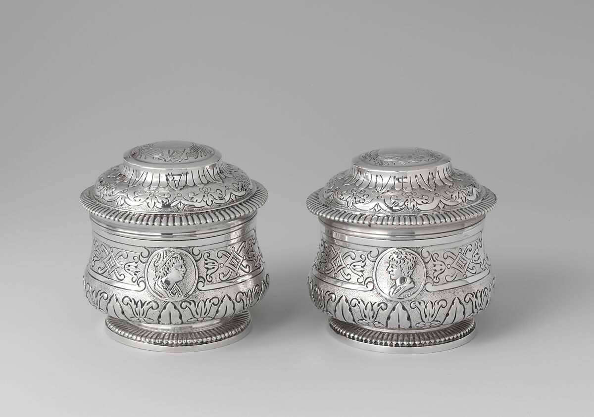 Box (one of a pair) (part of a toilet service), Jean-Baptiste Boullemer (1682–1739, master 1705), Silver, French, Rennes