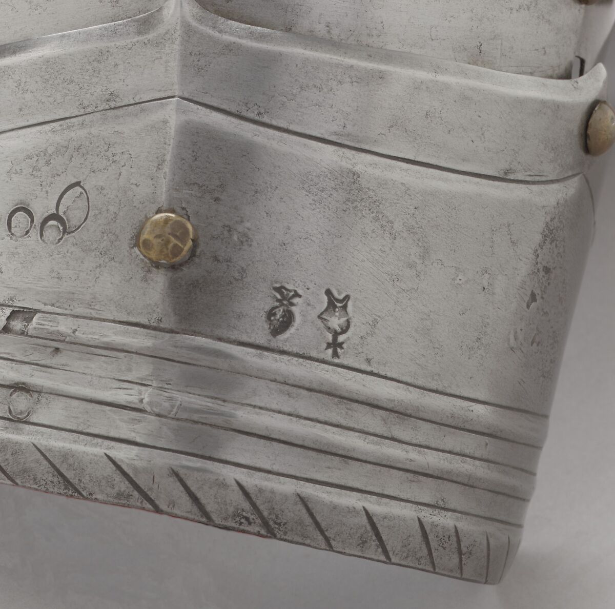 Pair of Tournament Pauldrons (Shoulder Defenses), Marked by Lorenz Helmschmid (German, Augsburg, ca. 1445–1516), Steel, copper alloy, German, Augsburg