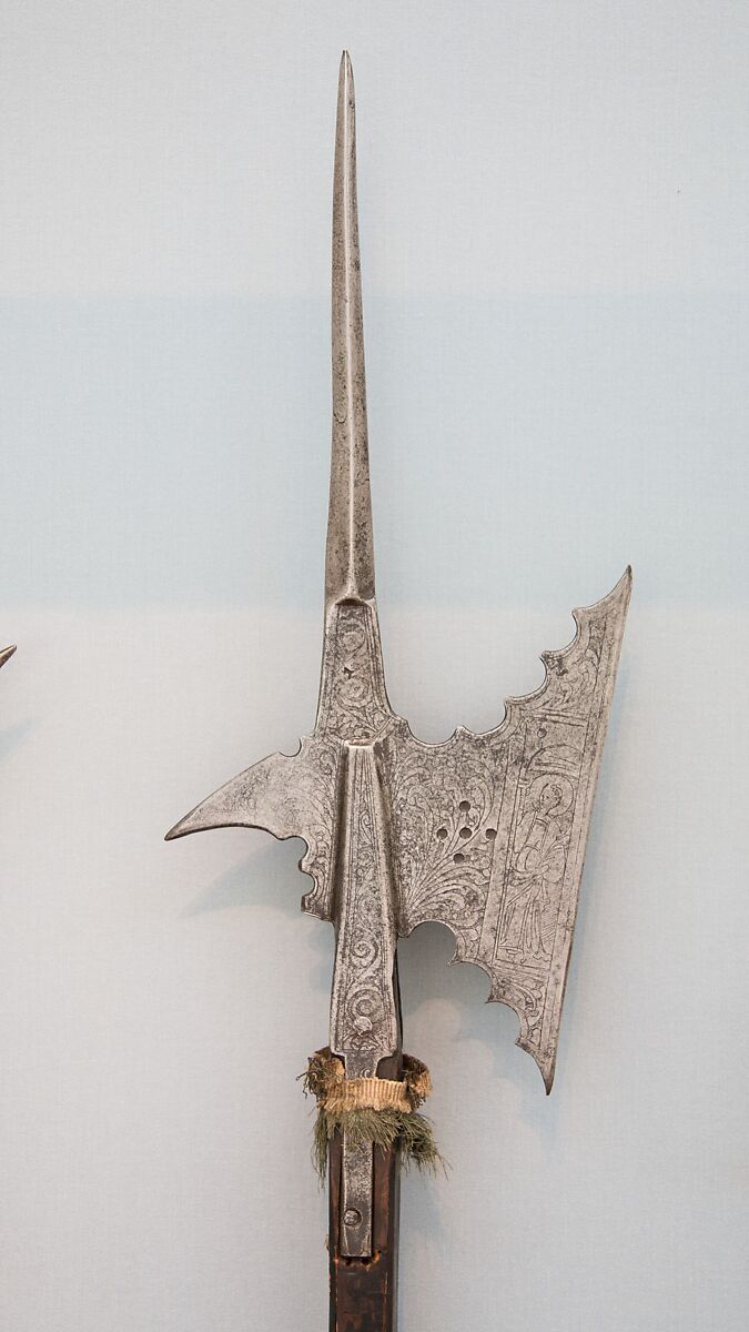 Halberd, Steel, wood, textile, Italian 