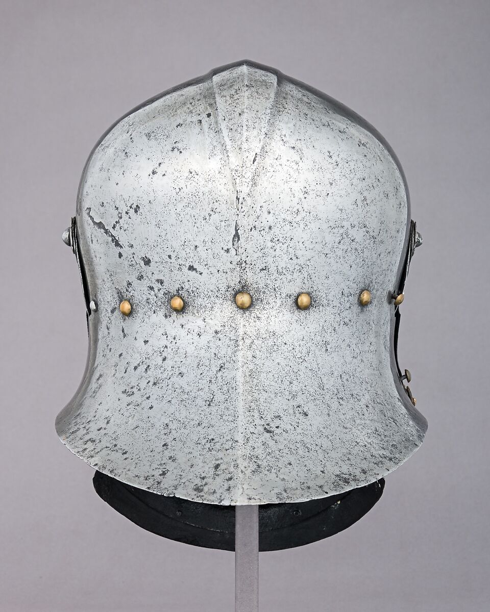 Sallet of Emperor Maximilian I (1459–1519), Attributed to Lorenz Helmschmid (German, Augsburg, ca. 1445–1516), Steel, copper alloy, gold, German, Augsburg