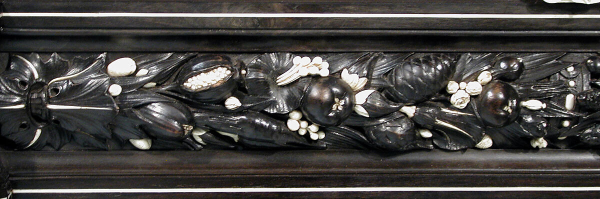 Bookstand, Design attributed to Charles-Auguste Questel (1807–1888), Ebony, ebony veneer, ebonized maple, oak, maple, rosewood, snakewood, ivory, mother-of-pearl; brass hardware and mounts; lined with silk velvet not original to the piece, French, Paris