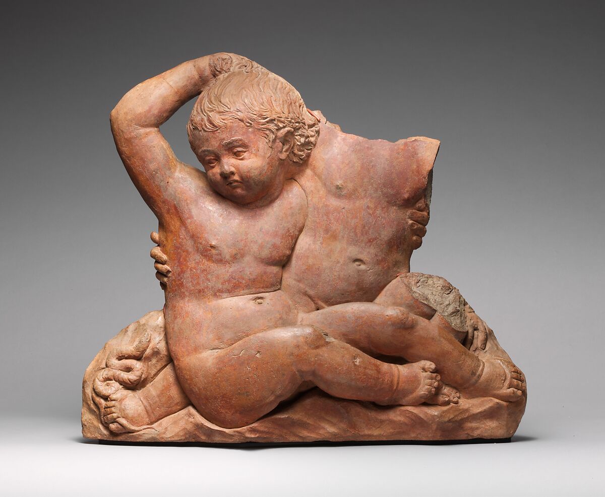 Iphicles Saved from a Serpent by his Brother Hercules, Terracotta, Italian, Padua 