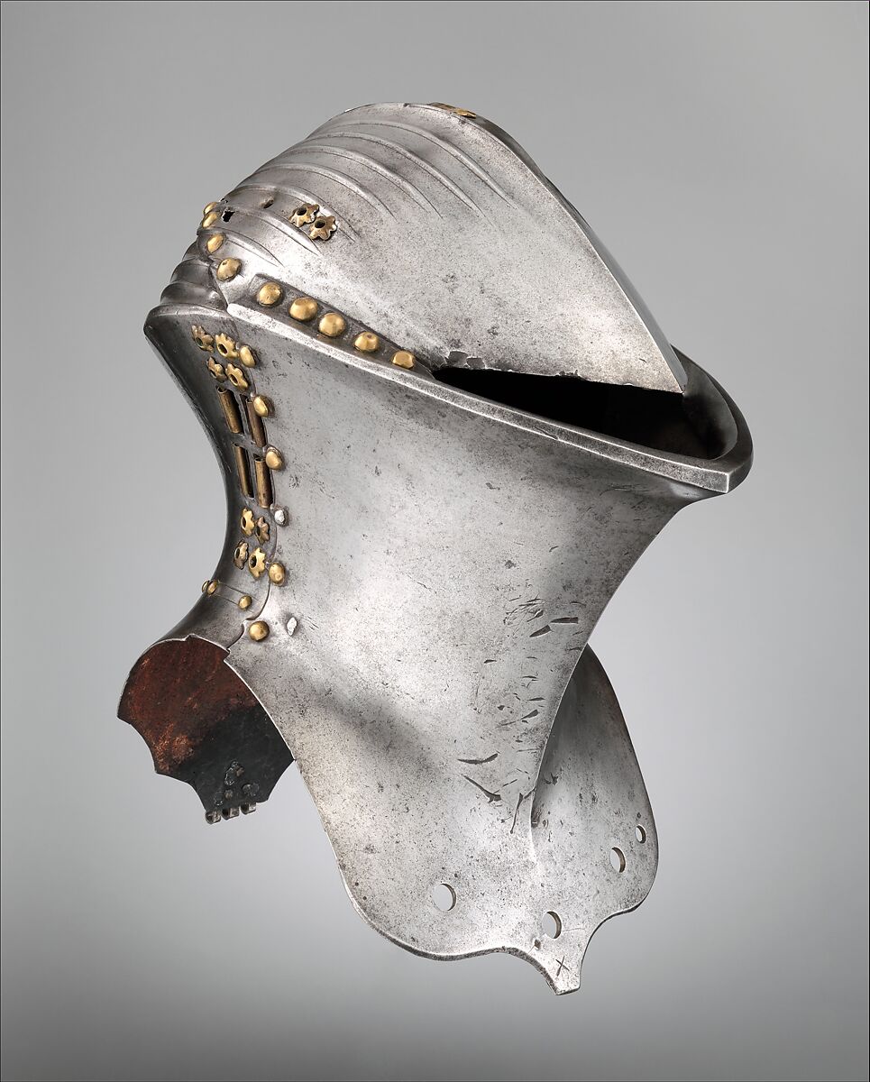 Helm for the Joust of Peace (<i>Stechhelm</i>), Steel, copper alloy, German, probably Nuremberg 