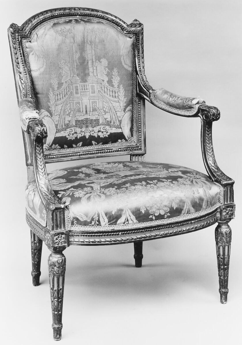 Armchair, Carved and gilded beechwood, French